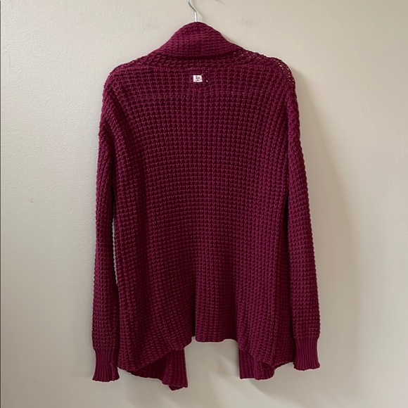 BILLABONG Maroon Red Long Sleeve Oversized Cardigan Sweater Sz S/P - Picture 3 of 6
